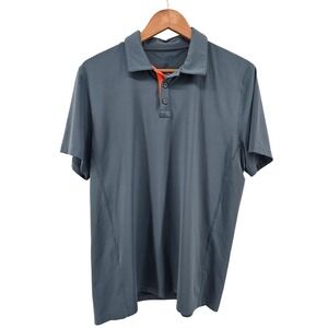 The Normal Brand Performance Polo Shirt Mens Medium Blue Short Sleeve Button Up